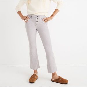 Madewell Cali Demi-Boot Jeans: Corduroy Edition Size 28 Gray